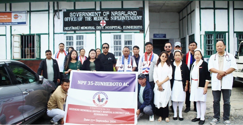 Caption: NPF Zunheboto executives along with health officials during a visit at Hezukhu Memorial District Hospital on September 23.